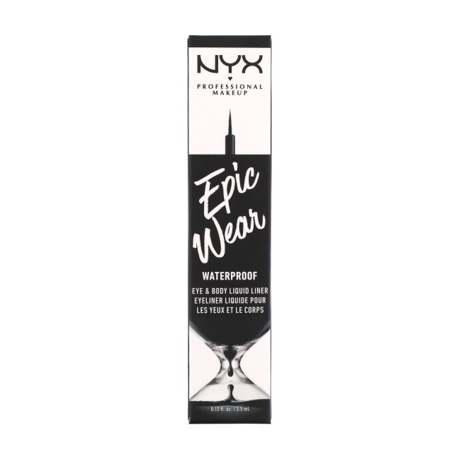 NYX EPIC WEAR WATERPROOF akių kontūro ir kūno dailės skystis su plunksnele, 3,5 ml