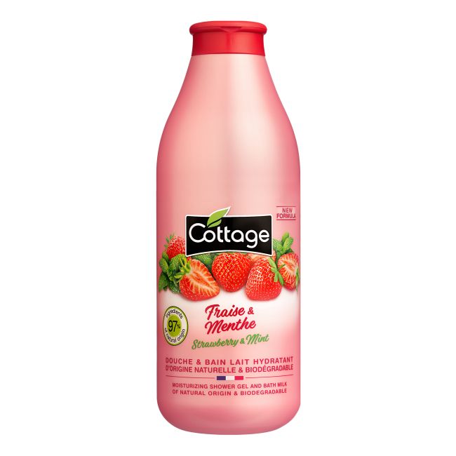 COTTAGE FRAISE & MENTHE dušo želė ir vonios pienelis, 750 ml