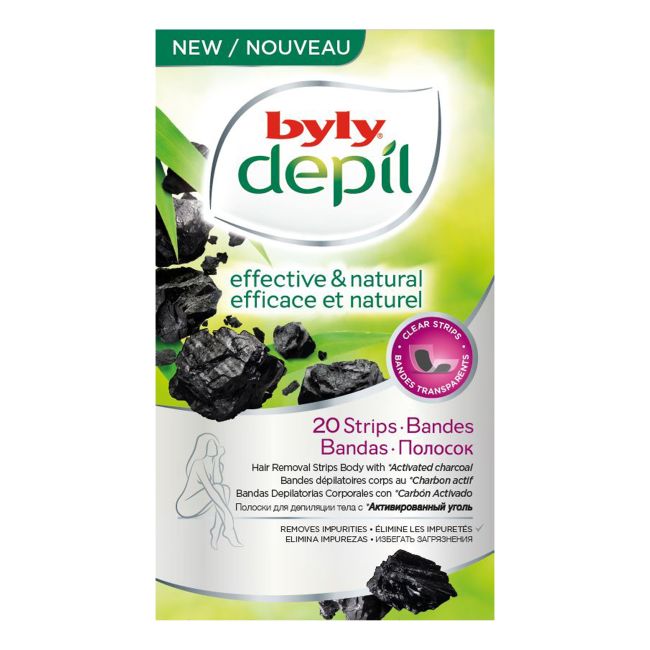 BYLY EFFECTIVE & NATURAL kūno depiliacinės juostelės (20 vnt.)