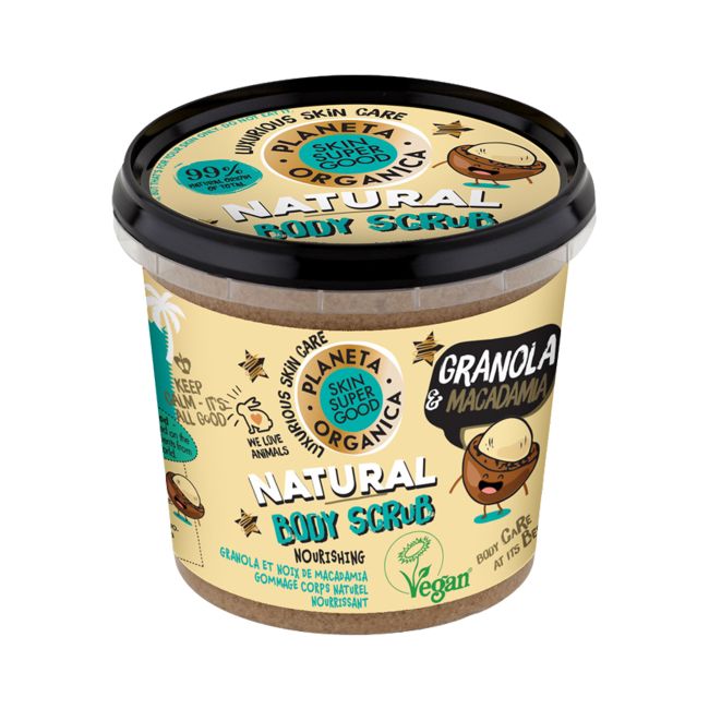 ORGANIC SHOP NATURAL GRANOLA & MACADAMIA kūno šveitiklis, 360 ml