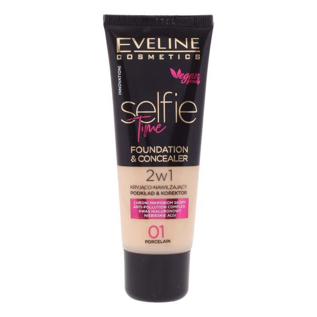 EVELINE SELFIE TIME makiažo pagrindas ir maskuojamoji priemonė, 30 ml