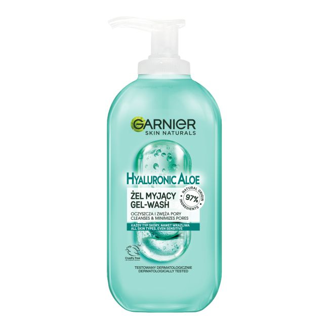 GARNIER SKIN NATURALS HYALURONIC ALOE valomasis gelis, 200 ml