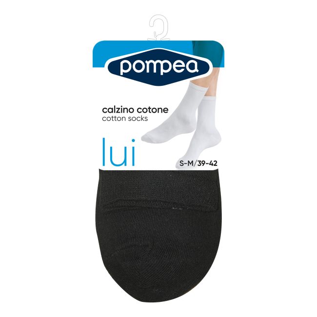 POMPEA CALZINO COTONE NERO kojinės