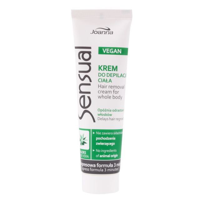 JOANNA SENSUAL VEGAN kūno depiliacinis kremas, 100 g