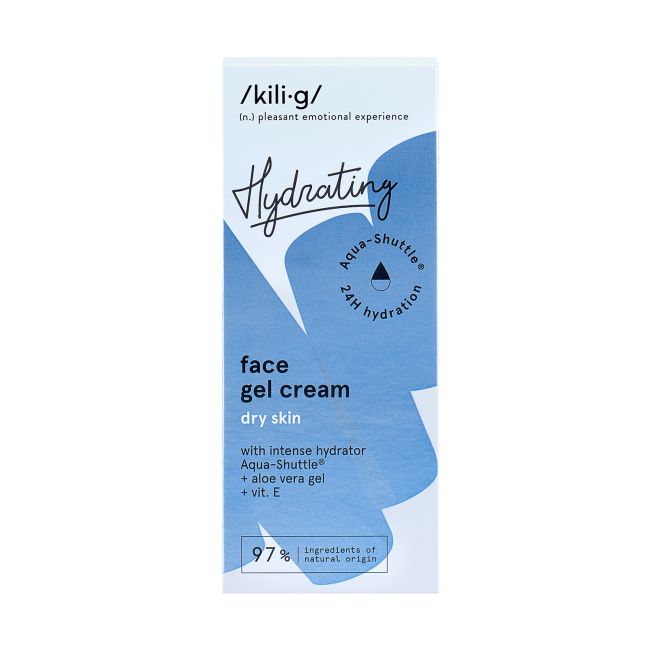 KILIG HYDRATING intensyviai drėkinantis kremas - želė sausai veido odai prižiūrėti, 50 ml