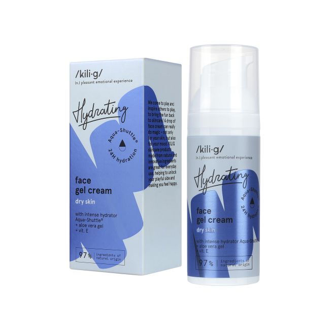 KILIG HYDRATING intensyviai drėkinantis kremas - želė sausai veido odai prižiūrėti, 50 ml