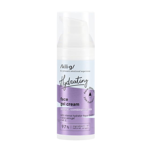 KILIG HYDRATING intensyviai drėkinantis kremas - želė normaliai, mišriai odai prižiūrėti, 50 ml