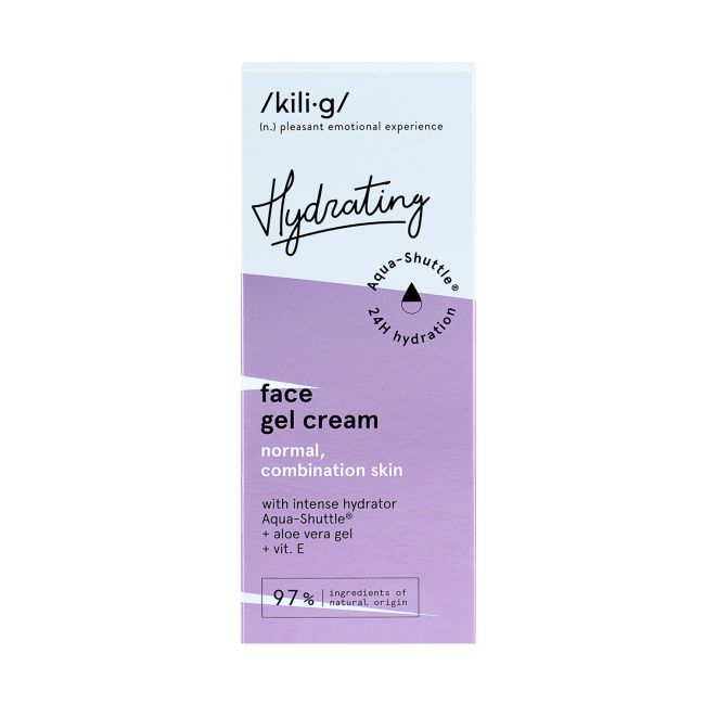 KILIG HYDRATING intensyviai drėkinantis kremas - želė normaliai, mišriai odai prižiūrėti, 50 ml