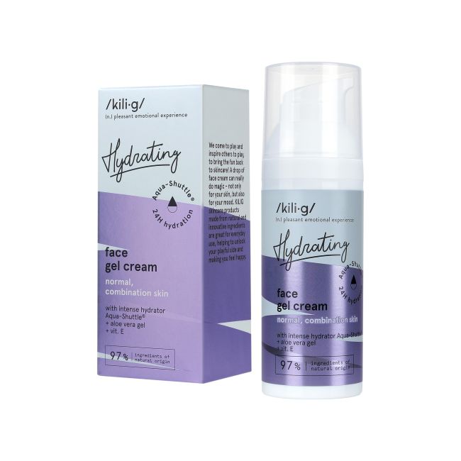 KILIG HYDRATING intensyviai drėkinantis kremas - želė normaliai, mišriai odai prižiūrėti, 50 ml