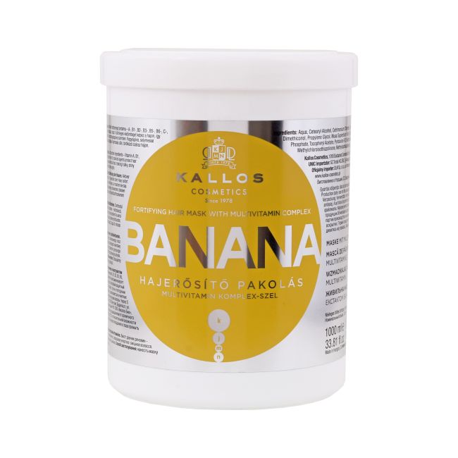 KALLOS KJMN BANANA plaukų kaukė, 1000 ml
