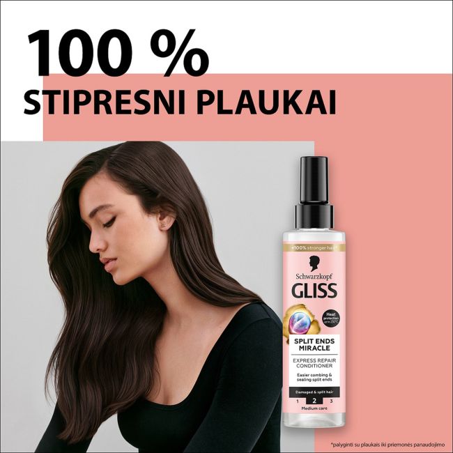 GLISS SPLIT ENDS MIRACLE purškiamasis plaukų kondicionierius, 200 ml