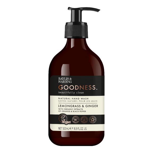 BAYLIS & HARDING GOODNESS LEMONGRASS & GINGER rankų prausiklis, 500 ml