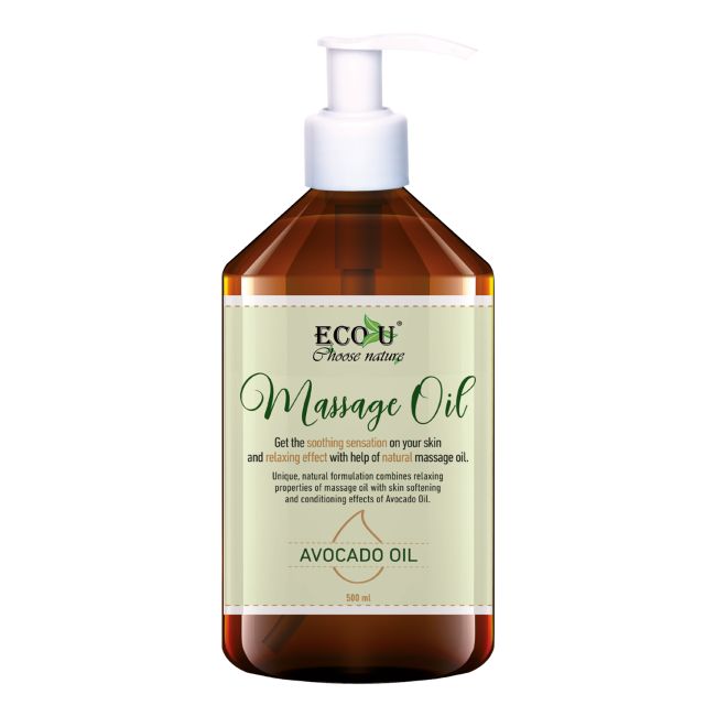 ECOU AVOCADO OIL masažo aliejus, 500 ml