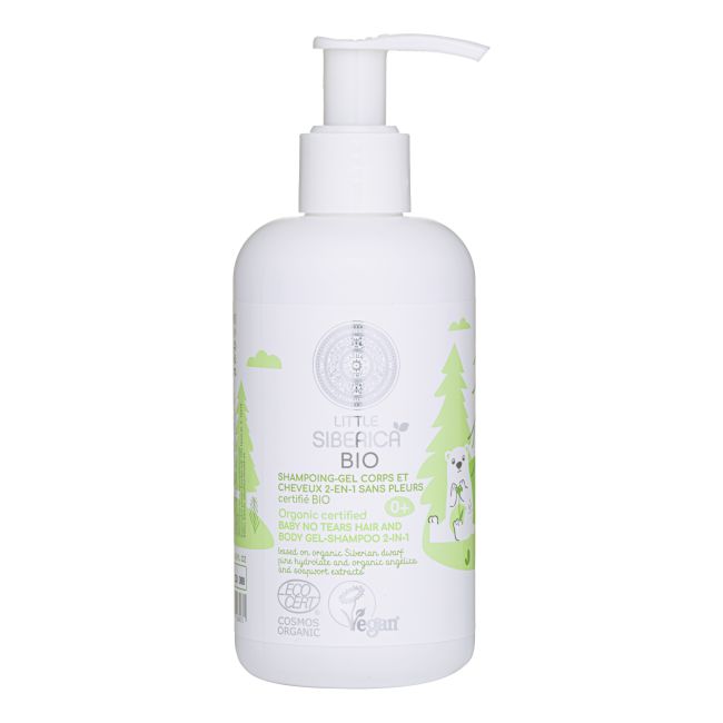 LITTLE SIBERICA BIO BABY 2-IN-1 vaikų kūno želė ir šampūnas be ašarų, 250 ml