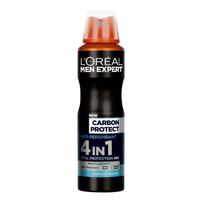 L'OREAL MEN EXPERT CARBON PROTECT purškiamasis dezodorantas, 150 ml