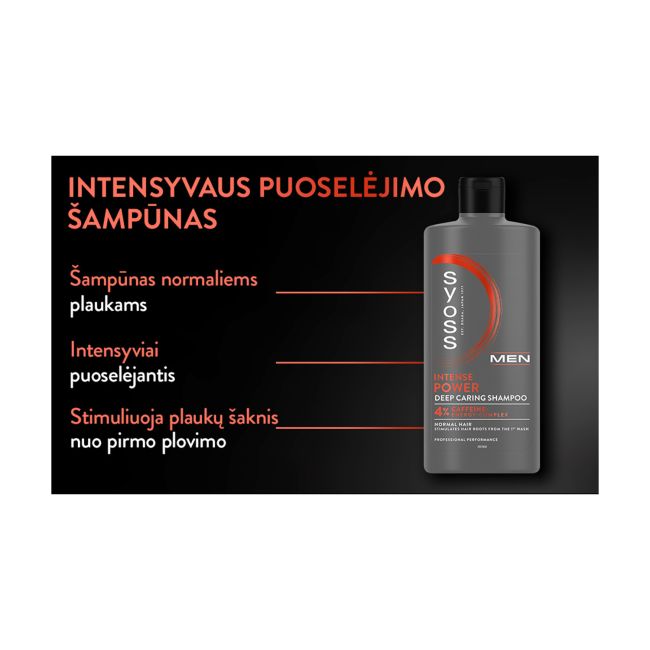 SYOSS MEN POWER plaukų šampūnas, 440 ml