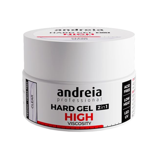 ANDREIA HARD GEL  2 IN 1 HIGH VISCOSITY CLEAR nagų gelis, 22 g