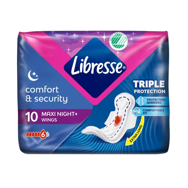 LIBRESSE MAXI GOODNIGHT higieniniai paketai (10 vnt.)
