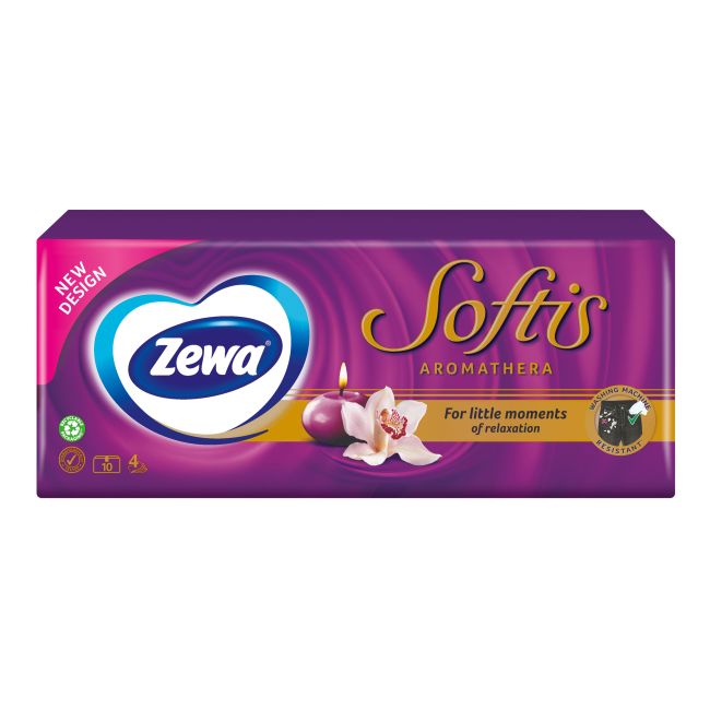 ZEWA SOFTIS AROMATHERA vienkartinės nosinaitės