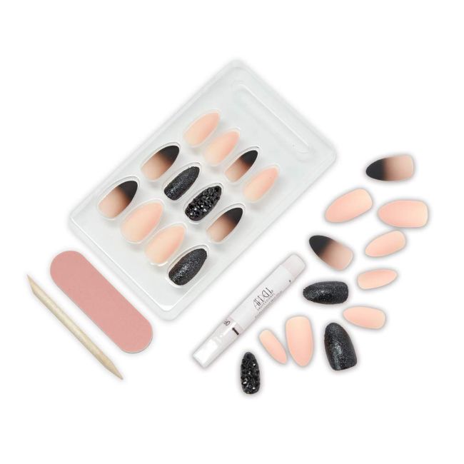 ARDELL ADDICT PREMIUM BLACK STUD & PINK OMBRE priklijuojami nagai