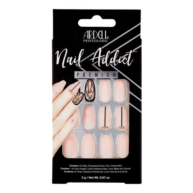 ARDELL ADDICT PREMIUM BLUSH GEOMETRIC CRYSTALS priklijuojami nagai