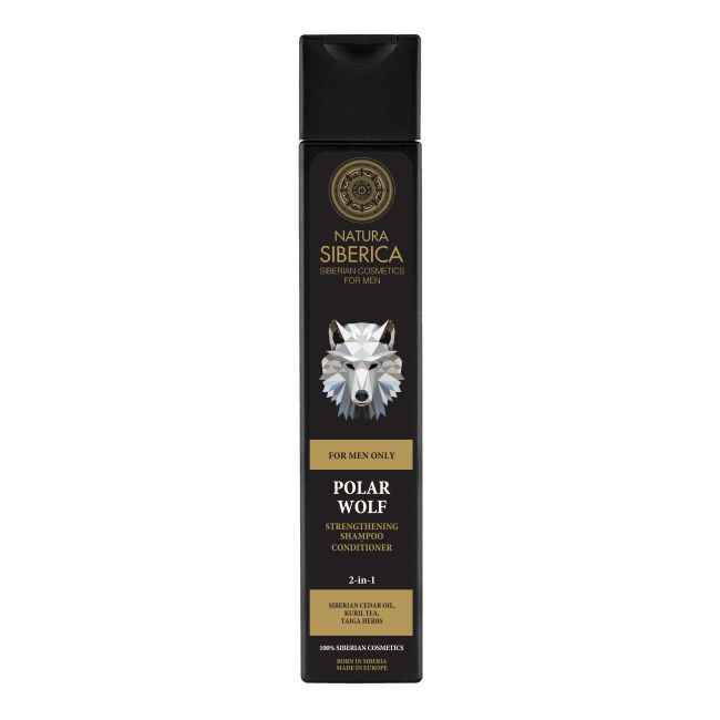 NATURA SIBERICA MEN POLAR WOLF 2 IN 1 vyrų plaukų šampūnas ir kondicionierius, 250 ml