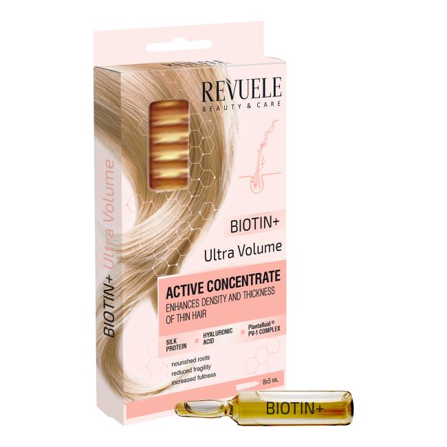 REVUELE BIOTIN+ ULTRA VOLUME plaukų koncentratas ampulėse (8 x 5  ml)