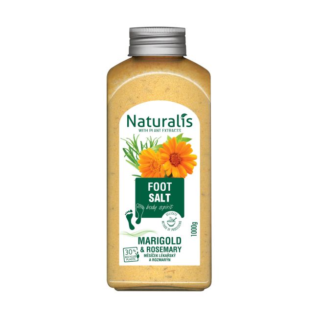 NATURALIS MARIGOLD & ROSEMARY pėdų druska, 1000 g
