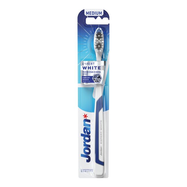 JORDAN EXPERT WHITE MEDIUM dantų šepetėlis