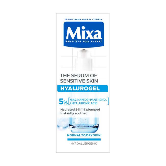 MIXA HYALUROGEL SENSITIVE SKIN veido serumas, 30 ml