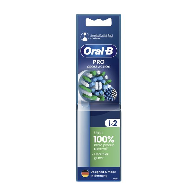ORAL-B PRO CROSS ACTION keičiamosios dantų šepetėlio galvutės (2 vnt.)