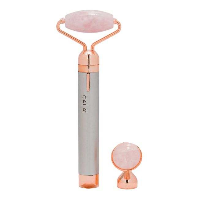CALA ROSE QUARTZ 2-IN-1 masažiniai veido ir paakių voleliai