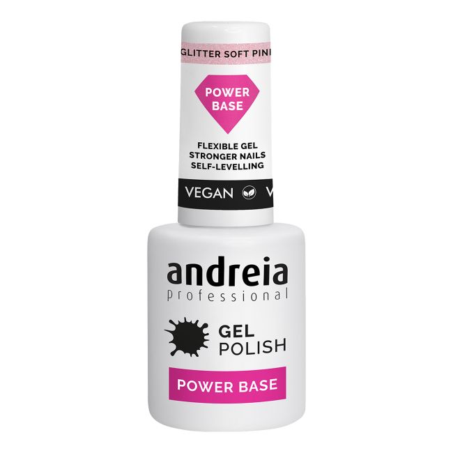 ANDREIA GLITTER SOFT PINK nagų lako bazė, 10,5 ml