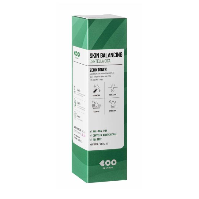 DEARBOO SKIN BALANCING CENTELLA CICA ZERO veido tonikas, 150 ml
