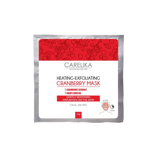 CARELIKA HEATING-EXFOLIATING CRANBERRY veido kaukė, 15 g
