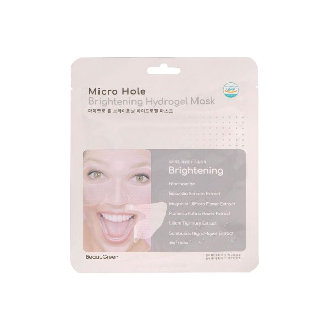 BEAUUGREEN BRIGHTENING HYDROGEL veido kaukė, 30 g