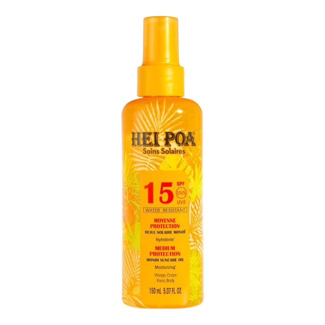 HEI POA MONOI SUNCARE OIL SPF15 apsauginis kūno aliejus nuo saulės, 150 ml