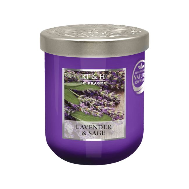 HEART & HOME LAVENDER & SAGE aromatinė žvakė, 110 g