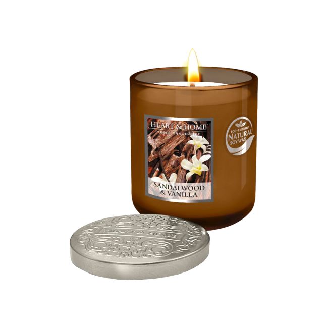 HEART & HOME SANDALWOOD & VANILLA aromatinė žvakė, 110 g
