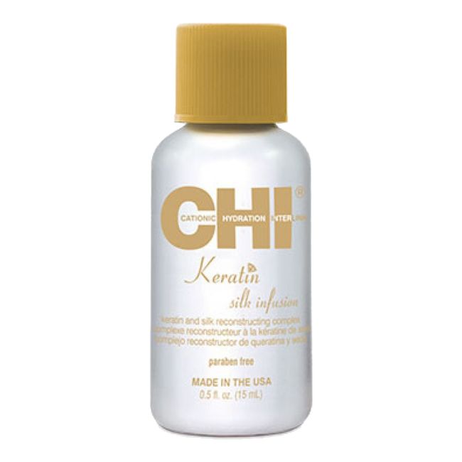 CHI KERATIN SILK INFUSION keratino ir šilko derinys plaukams prižiūrėti, 15 ml