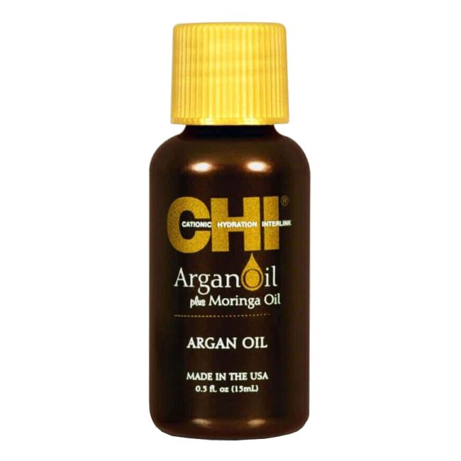 CHI ARGAN OIL WITH MORINGA OIL BLEND aliejų derinys plaukams prižiūrėti, 15 ml