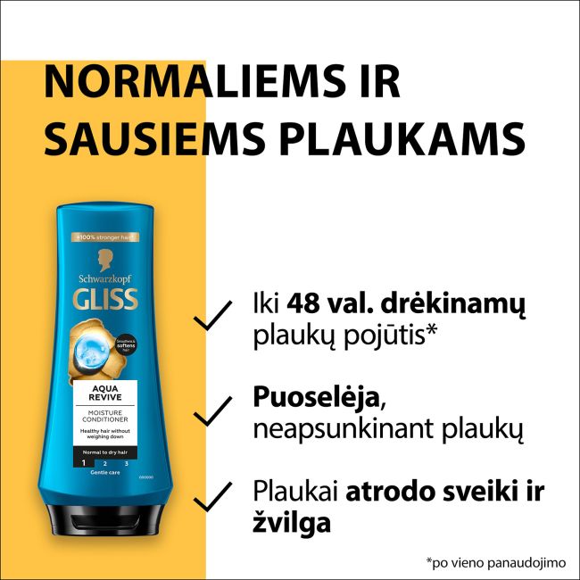 GLISS AQUA REVIVE MOISTURIZING plaukų kondicionierius, 200 ml