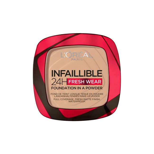 L'OREAL INFAILLIBLE 24H FRESH WEAR kompaktinė pudra makiažo pagrindas, 9 g