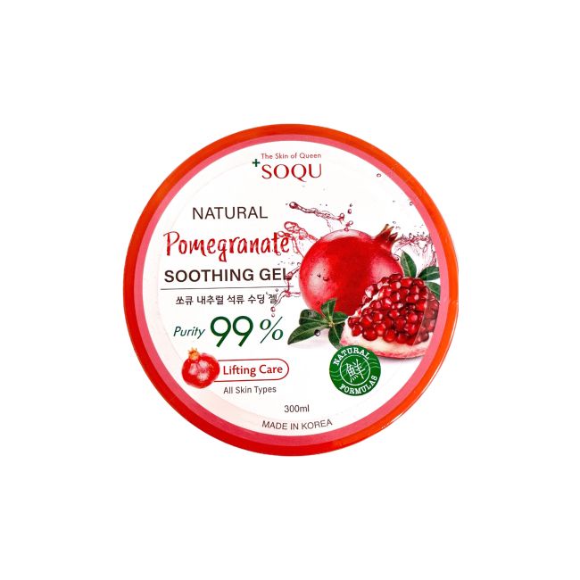 SOQU NATURAL POMEGRANATE SOOTHING veido, kūno ir plaukų želė, 300 ml
