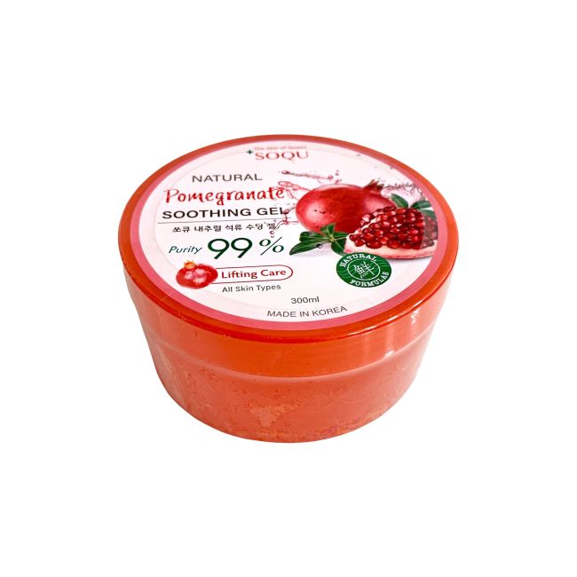 SOQU NATURAL POMEGRANATE SOOTHING veido, kūno ir plaukų želė, 300 ml