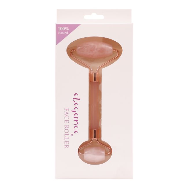 ELEGANCE ROSE QUARTZ dvipusis masažinis veido volelis