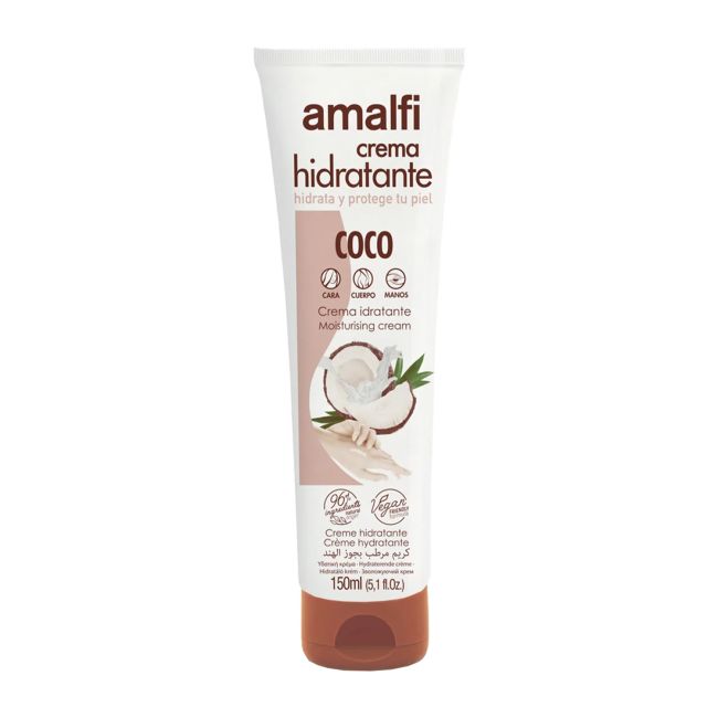 AMALFI COCO MOISTURISING veido, kūno ir rankų kremas, 150 ml
