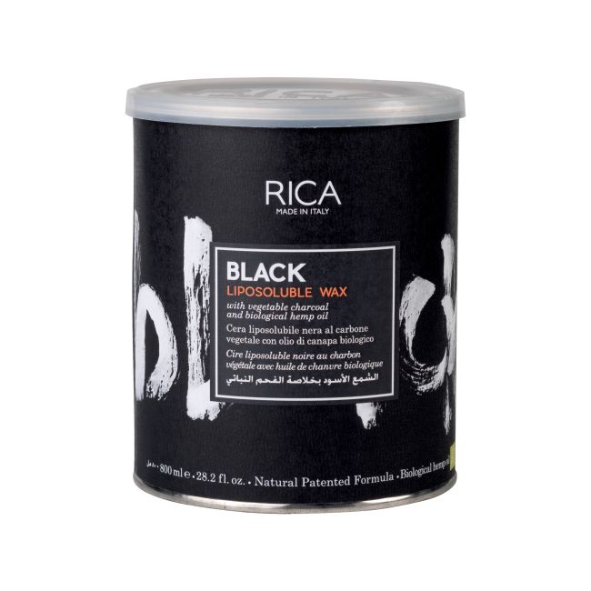 RICA BLACK LIPOSOLUBLE kūno depiliacinis vaškas, 800 ml