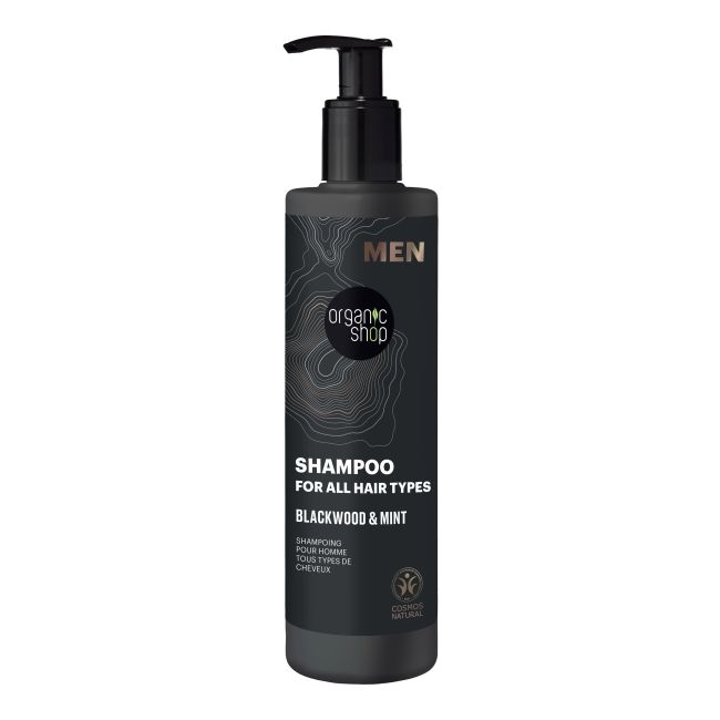 ORGANIC SHOP BLACKWOOD & MINT vyrų plaukų šampūnas, 280 ml