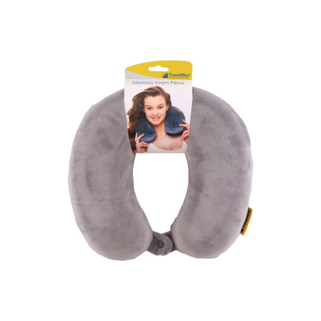 TRAVEL BLUE MEMORY FOAM PILLOW kelioninė kaklo pagalvėlė